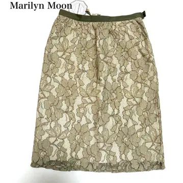택 포함 미사용 Marilyn Moon 레이스 타이트 스커트 베이지 M