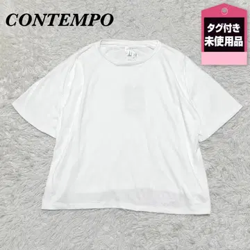택 포함 CONTEMPO T셔츠 M 화이트 무지