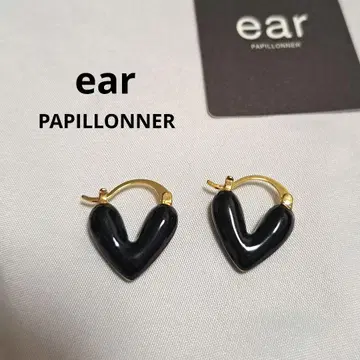 ear PAPILLONNER 실버 포스트 글로시 하트 귀걸이