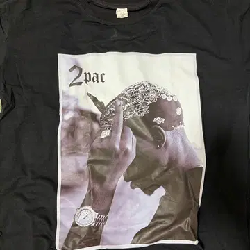2pac 프린트T셔츠 블랙 2XL