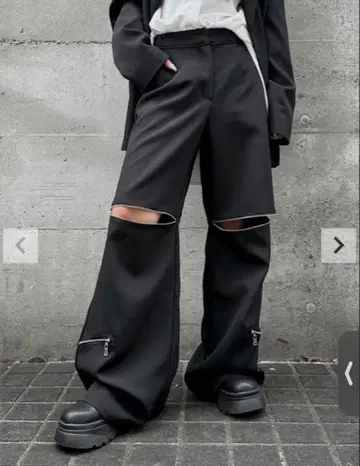LVEU. Zip design wide pants