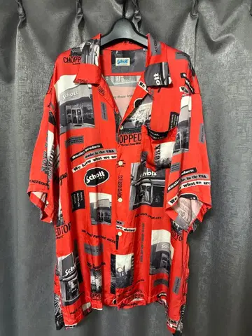 Schott N.Y.C. 올 패턴 오픈 카라 셔츠 2XL
