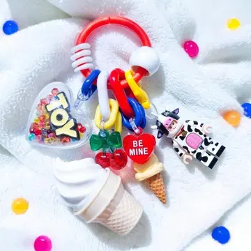 [ 91 ] 아이스 토끼와 하트의 toy 주렁주렁 키링 백참