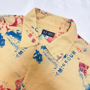 90's ARMANI JEANS 스텐실 반팔 셔츠