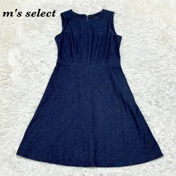 [새상품급] m's select 슬리브리스 무릎 기장 원피스 38 네이비