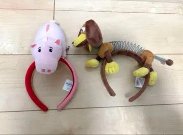 2회만 사용 토이스토리 머리띠 햄 슬링키 2개 세트