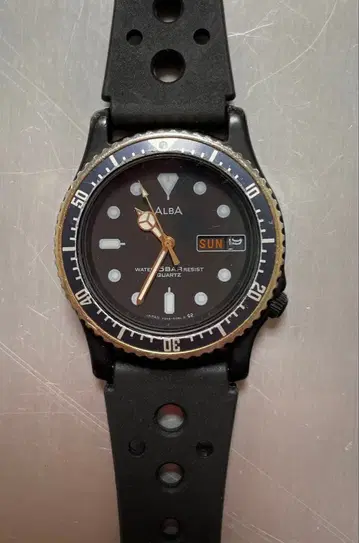 SEIKO ALBA 다이버 손목시계 V348-6080 작동 새상품급