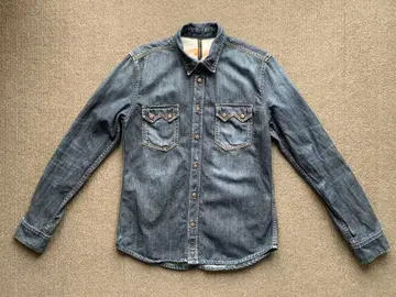 [고품질] nudie jeans 데님 웨스턴 셔츠 GUSTEN 네이비 컬러