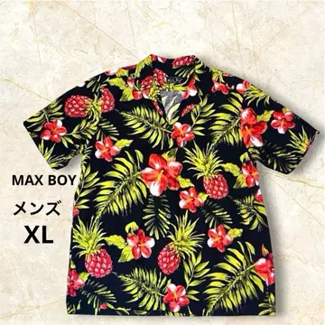 MAX BOY 알로하 셔츠 XL 보타니컬 파인애플 히비스커스 야자