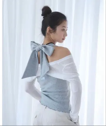 Smyeon 리본 홀터넥 티셔츠