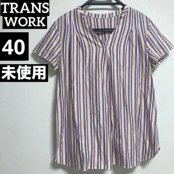 TRANS WORK 스트라이프 튜닉 T셔츠 반팔 미사용 사이즈 40