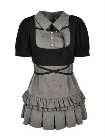 Cross Ribbon Hem Pleats Onepiece