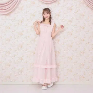 LAFARY closet 라파리 튤 프릴 롱 원피스