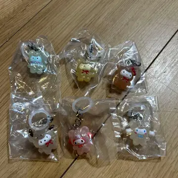 산리오 라떼곰 디자인 표식 액세서리 전 6종 컴플리트 세트