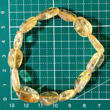 미사용 새상품 시트린 파워스톤 팔찌 텀블 15cm 금전운 재물운