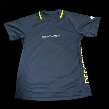 DESCENTE 티셔츠 블랙 남성용 사이드 프린트