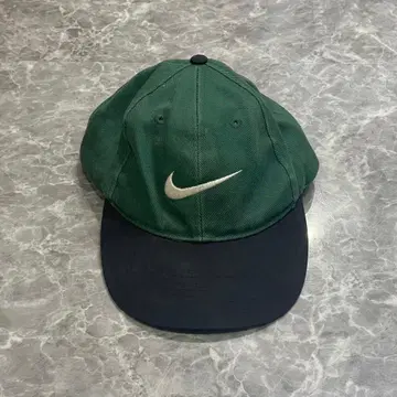 90s NIKE 나이키 그린 빅 스우시 캡 그린 자수