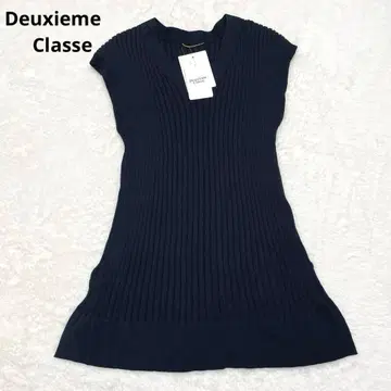 택 포함 새상품 Deuxieme Classe Rib 베스트 리브 니트 블랙