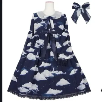 Misty Sky 원피스 Set 네이비 컬러 Angelic Pretty