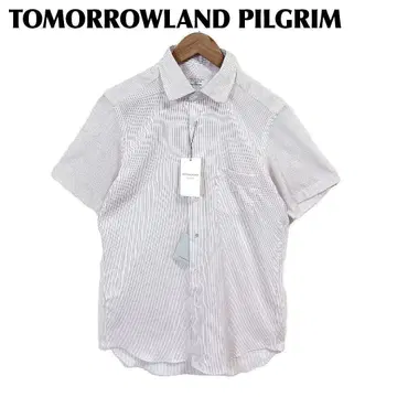택 포함 TOMORROWLAND PILGRIM 반팔 셔츠 S 보르도 x 화이트