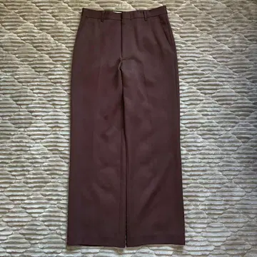 60s 70s usa제 와이드 슬랙스 폴리 개버딘 브라운 초와이드