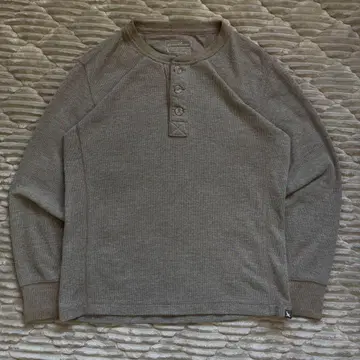 00s Eddie Bauer 써멀 헨리넥 와플 크롭 기장