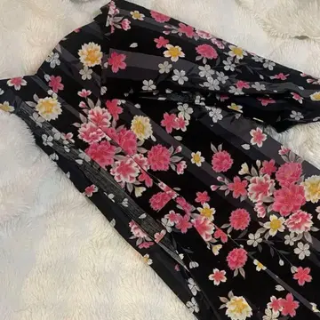 유카타 블랙 베이스 면 100