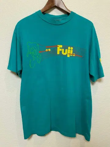 90s USA제 Hanes BEEFY FUJI 자전거 기업 로고 T셔츠 L