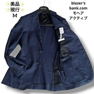 새상품급 현행 blazer's bank.com 네이비 체크 모헤어 M