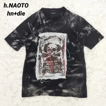 h.NAOTO hn+die y2k 90s 스컬 프린트 T셔츠 갸루