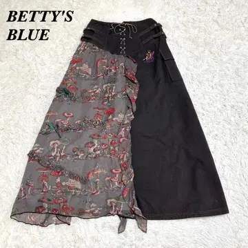 [ 희소! 새상품급 ] BETTY'S BLUE 롱 스커트 M 버섯 아지메