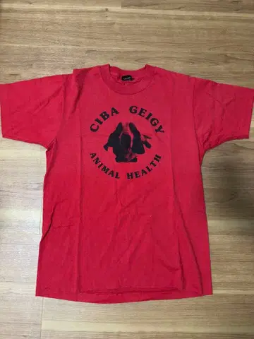 CIBA GEIGY ANIMAL HEALTH 티셔츠 빨간색 L
