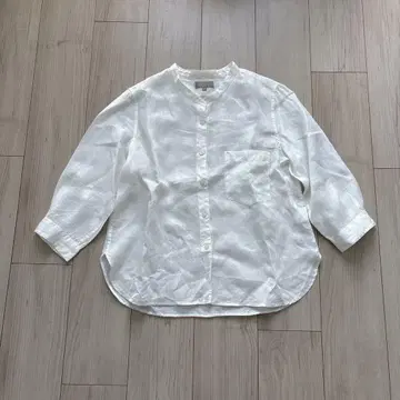 최근 새상품급 마가렛호웰 fine linen 노카라 7부 소매 셔츠 2
