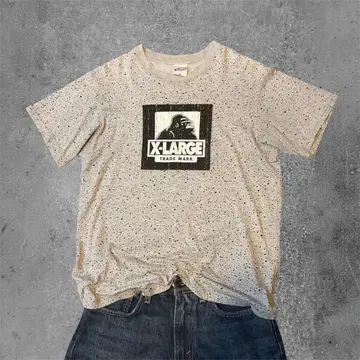 X-LARGE 고릴라 로고 스플래터 패턴 티셔츠
