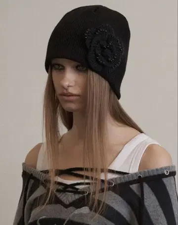 SETUPEXE CORSAGE BEANIE BLACK 비니 한국