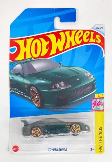MATTEL HOTWHEELS HW:THE '90S 8/10 HXR24 도요타 수프라/다크 그린 메탈릭 232/250