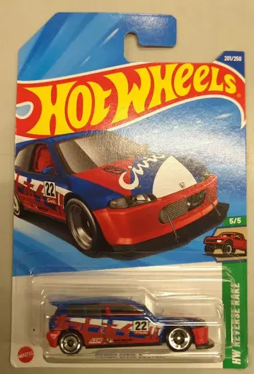 MATTEL HW 리버스 레이크 5/5 HOTWHEELS 혼다 시빅 커스텀/블루 #22 201/250