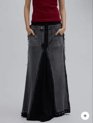 REMAKE DENIM CHINO SKIRT 블랙 26