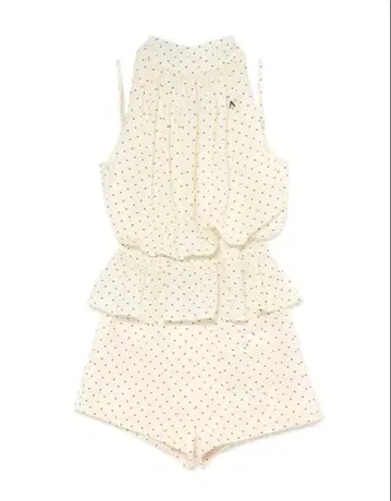 andmary Dot balloon blouse set up ivory