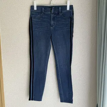 안테일러 청바지 스키니 팬츠 사이드 라인 인디고 블루 데이트