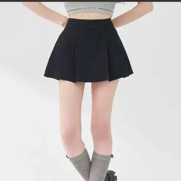 Darich 다리치 와이드 플리츠 미니 스커트 블랙