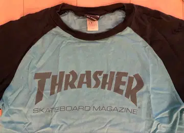 THRASHER 래글런 7부 소매 T셔츠 L 블루