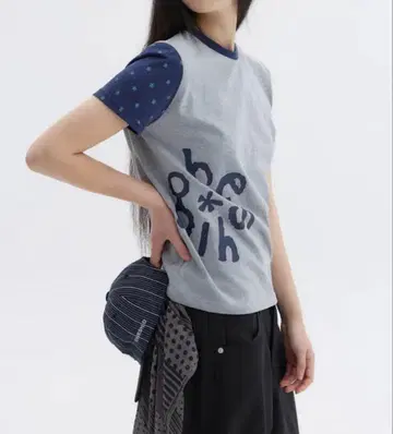 OHESHIO STAR TWO TONE T-SHIRT GRAY 셔츠