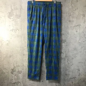 Y5673 구제 의류 체크 파자마 팬츠 파랑 그린 90s Y2K
