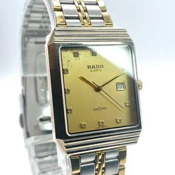 새상품 배터리/남성용/RADO 다이아스타 11P 손목시계 골드 데이트