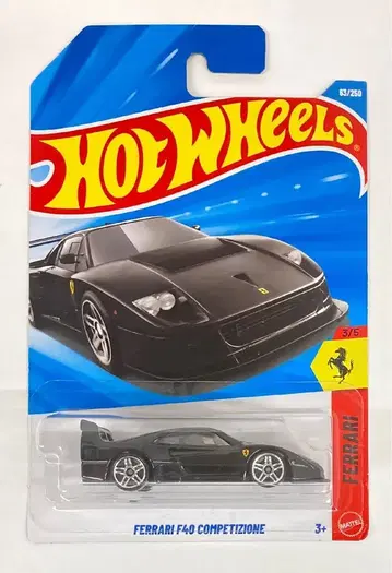 MATTEL HOTWHEELS FERRARI 3/5 JJJ31 FERRARI F40 COMPETIZIONE 블랙 63/250