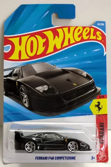 MATTEL HOTWHEELS FERRARI 3/5 JJJ31 FERRARI F40 COMPETIZIONE 블랙 63/250