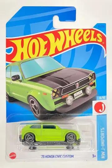 MATTEL HOTWHEELS HW J-IMPORTS 8/10 HNJ97 '73 HONDA CIVIC CUSTUM/라이트 그린 117/250