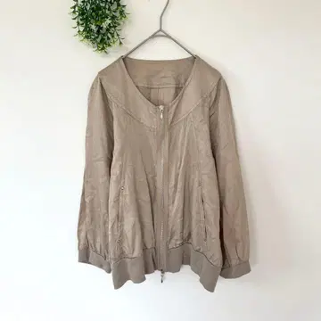 루카 레이디 랙 루카 [M] 새상품급 린넨 블렌드 가벼운 더블 지퍼 블루종