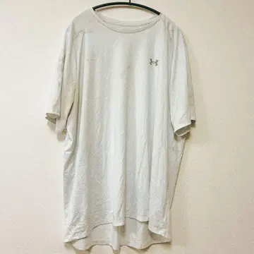 언더아머 무지 반팔 티셔츠 크루넥 래글런 화이트 XXL